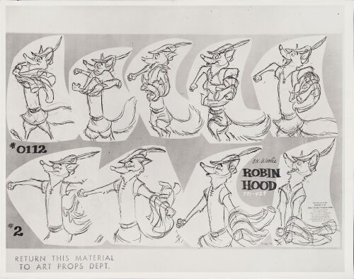 2123. Robin Hood Original Photostat Model Sheet ### ROBIN HOOD (1973)