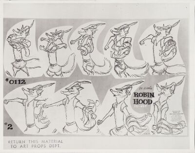 2123. Robin Hood Original Photostat Model Sheet ### ROBIN HOOD (1973)