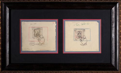2128. Happy Original Courvoisier Framed Production Drawings ### SNOW WHITE AND THE SEVEN DWARFS (1937)