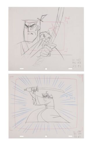 2146. A set of two Original Camera Layout Drawings from Episode SJ51 ### SAMURAI JACK (T.V. SERIES, 2001-2004)