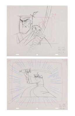 2146. A set of two Original Camera Layout Drawings from Episode SJ51 ### SAMURAI JACK (T.V. SERIES, 2001-2004)