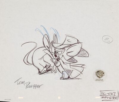 2149. Pinky and The Brain Original production Drawing Signed Tom Ruegger from "Pinky and the Fog" ### PINKY AND THE BRAIN (1995-1998)