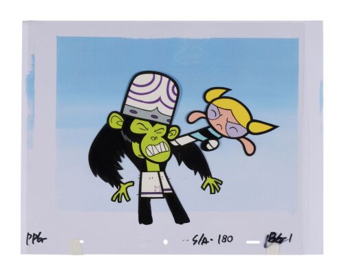 2150. Bubbles Connects with Mojo Jojo Original Production Cel ### THE POWERPUFF GIRLS (T.V. SERIES, 1998-2005)