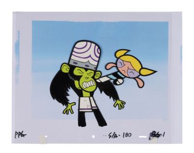 2150. Bubbles Connects with Mojo Jojo Original Production Cel ### THE POWERPUFF GIRLS (T.V. SERIES, 1998-2005)