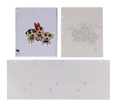 2151. Buttercup, Blossom and Bubbles Original Production Cels and Original Camera Layout Drawing ### THE POWERPUFF GIRLS (T.V. SERIES, 1998-2005)