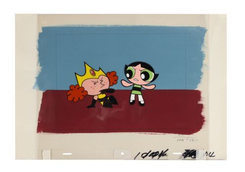 2152. Princess Morbucks and Buttercup Original Production Cels on Key Master Production Background from 'Stuck Up, Up and Away' ### THE POWERPUFF GIRLS (T.V. SERIES, 1998-2005)
