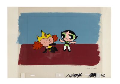 2152. Princess Morbucks and Buttercup Original Production Cels on Key Master Production Background from 'Stuck Up, Up and Away' ### THE POWERPUFF GIRLS (T.V. SERIES, 1998-2005)