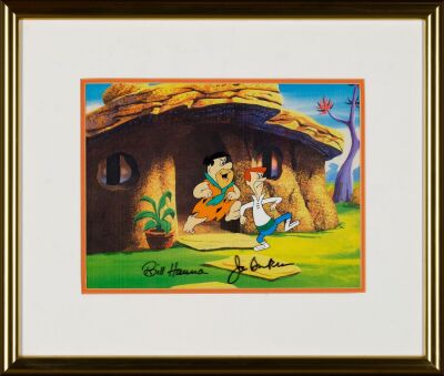 2160. Fred Flintstone and George Jetson Original Production Cel Signed Bill Hanna and Joe Barbera Framed ### THE JETSONS MEET THE FLINTSTONES (1987)