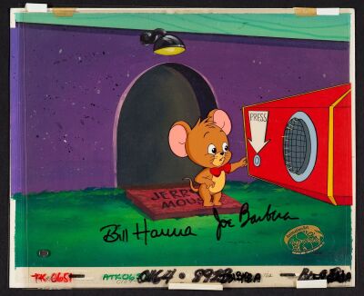 2166. Jerry Original Production Cel on Original Production Key Master Background from "Tom and Jerry Kids" Signed Bill Hanna and Joe Barbera ### TOM AND JERRY KIDS (1990)