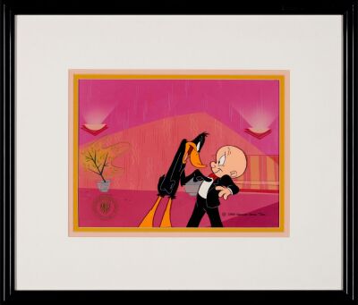 2174. Daffy Duck and Porky Pig Original Framed Production Cel on Key Original Production Master Background ### BOX OFFICE BUNNY (1991)