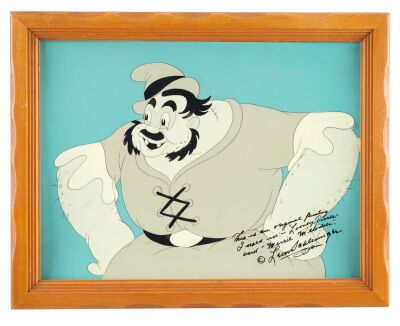 2186. Framed Hand-painted Original Production Cel with Screen Printed Inscription Signature of Leon Schlesinger ### PORKY THE GIANT KILLER (1939)