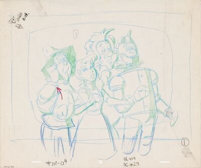 2193. Scarecrow, Dorothy, Cowardly Lion, Tin Man Original Production Layout Drawing ### THE WONDERFUL WIZARD OF OZ (1986)