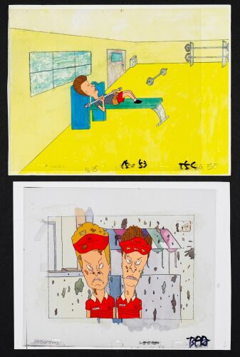 2203. Beavis and Butt-head, and Butt-head Pair of Original Production Cels on Presentation Backgrounds ### BEAVIS AND BUTT-HEAD (1993-2011)