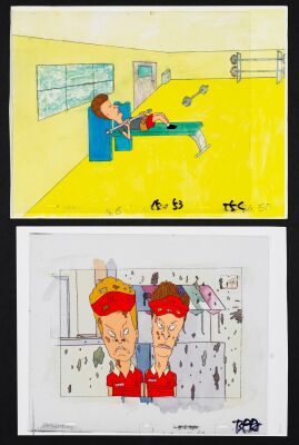 2203. Beavis and Butt-head, and Butt-head Pair of Original Production Cels on Presentation Backgrounds ### BEAVIS AND BUTT-HEAD (1993-2011)