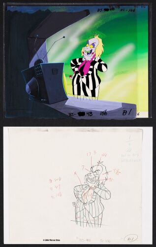 2206. Beetlejuice Original Production Cel and Original Production Key Master Background with Matching Original Production Drawing ### BEETLEJUICE (1989-1991)