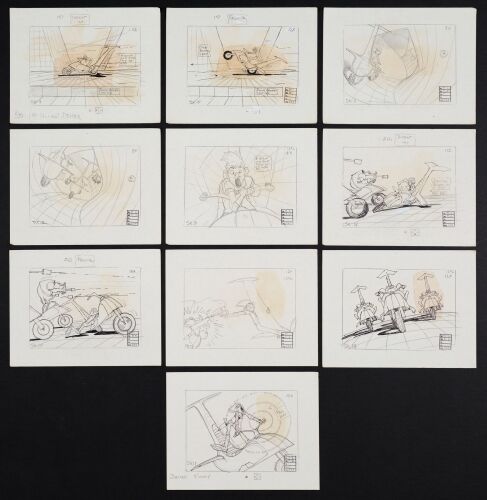 2216. Space Ace Hand Drawn Storyboards The Chase ### SPACE ACE (VIDEO GAME, 1983)