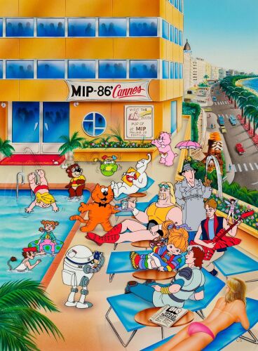 2049. DIC Animation at MipCom 1986 and Hollywood Reporter Cover Hand-Painted Publicity Cel, on Key Master Hand-Painted Background. ### VARIOUS PRODUCTIONS