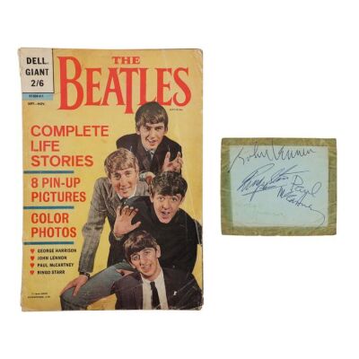 17. John Lennon, Paul McCartney, George Harrison and Ringo Starr-Autographed Page and Issue 1 of "The Beatles Complete Life Stories" Dell Giant Magazine ### THE BEATLES