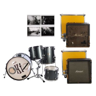 41. Patrick Carney's Pearl Drum Kit, Dan Auerbach's Photo-Matched Slanted Marshall Guitar Cabinet and Square Marshall Guitar Cabinet, and Four Prints ### THE BLACK KEYS