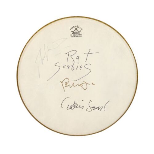 75. Dave Vanian, Rat Scabies, Captain Sensible and Brian James-Autographed Drumskin ### THE DAMNED (MUSIC)