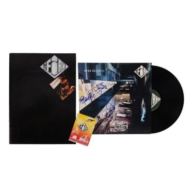 116. Jimmy Page, Paul Rodgers, Tony Franklin and Chris Slade-Autographed Mean Business Vinyl, Tour Programme and Backstage Pass ### THE FIRM