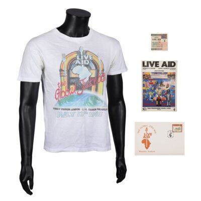 175. Live Aid Concert T-Shirt, First Day Cover, Programme and Wembley Stadium Ticket ### LIVE AID (1985)
