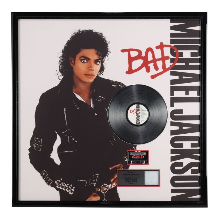 188. Bad Platinum Disc Award Display Presented to Michael Jackson
