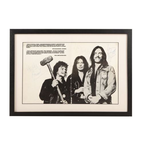 201. Framed Lemmy, Phil Taylor and "Fast" Eddie Clarke-Autographed UK Tour Programme Page, 1978 ### MOTORHEAD