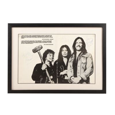 201. Framed Lemmy, Phil Taylor and "Fast" Eddie Clarke-Autographed UK Tour Programme Page, 1978 ### MOTORHEAD