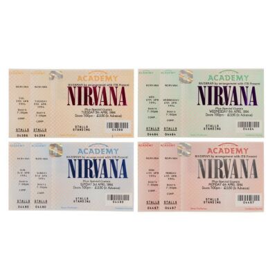 212. Set of Four Cancelled Brixton Academy UK Tour Concert Tickets, 1994 ### NIRVANA