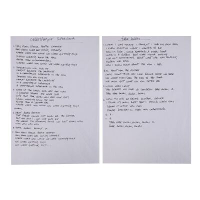 231. Noel Gallagher Handwritten "Champagne Supernova" and "Fade Away" Lyrics ### OASIS