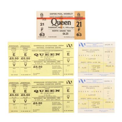 321. The Peter Hince Collection: Five Assorted Birmingham and Wembley Concert Tickets, 1978-1984 ### QUEEN