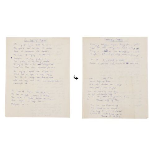 362. Freddie Mercury Handwritten "The Cry of Eugene" and "Tantalising Maggie" Cover Song Lyrics ### QUEEN