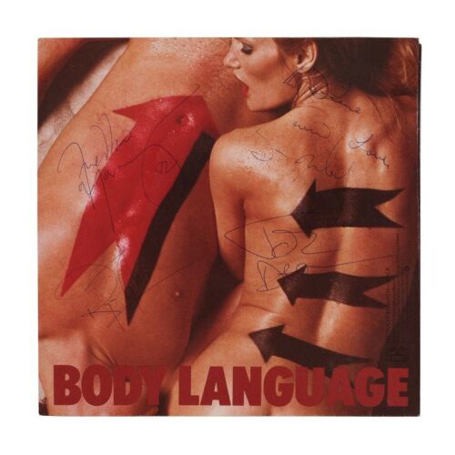 364. Freddie Mercury, Brian May, Roger Taylor and John Deacon-Autographed "Body Language" 7-inch Vinyl Sleeve, 1982 ### QUEEN