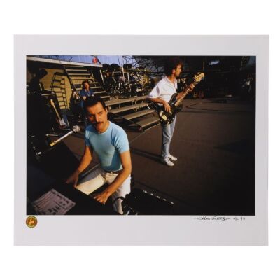 373. Denis O'Regan Collection: Limited Edition Freddie Mercury and John Deacon Soundcheck Fine Art Print, Budapest, 1986 ### QUEEN