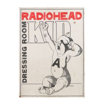 383. Hand-Drawn Kid A Dressing Room Sign ### RADIOHEAD