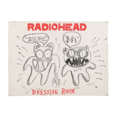 384. Hand-Drawn "Sperm Monster and Bear" Dressing Room Sign ### RADIOHEAD