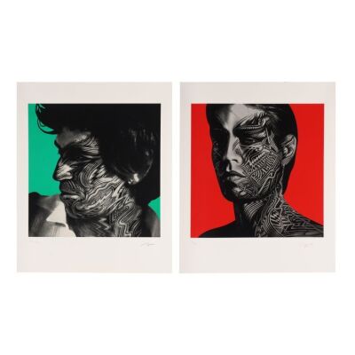 393. Pair of Limited Edition Keith Richards and Mick Jagger Tattoo You Cover Art Prints by Peter Corriston and Hubert Kretzschmar, 2011 ### THE ROLLING STONES