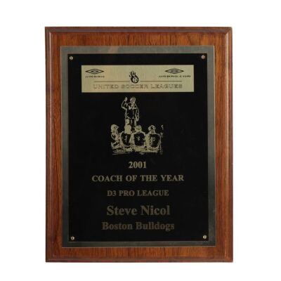 52. Steve Nicol's United Soccer League Coach of the Year Award, 2001 ### STEVE NICOL COLLECTION, THE