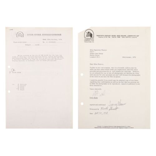 6. Sigourney Weaver-Signed Agreement ### ALIEN (1979)