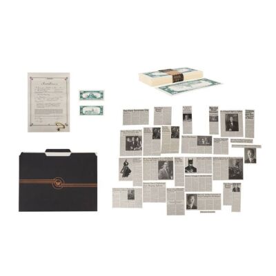 41. Edward Nygma's (Jim Carrey) Land Lease and Battleship Marker, Wayne Enterprises Folder and Stationery, National Bank of Gotham Bills and and Collection of 24 Newspaper Clippings ### BATMAN FOREVER (1995)