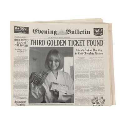 77. "Third Golden Ticket Found" Evening Bulletin Newspaper ### CHARLIE AND THE CHOCOLATE FACTORY (2005)