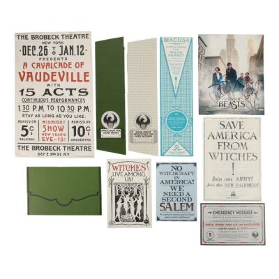 127. Collection of Set Dressing Papers and Eddie Redmayne, Katherine Waterston, and Alison Sudol-Autographed Photo ### FANTASTIC BEASTS AND WHERE TO FIND THEM (2016)