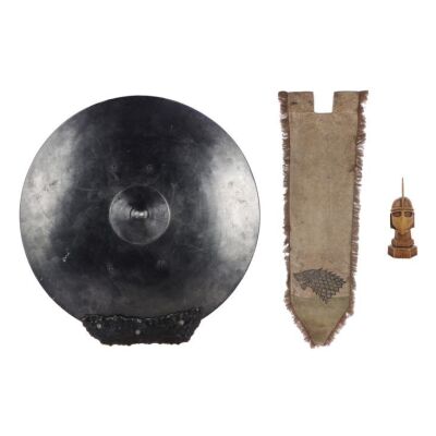 140. Unsullied "The Long Night" Dragonglass Shield, Unsullied Map Marker and House Stark Banner ### GAME OF THRONES (T.V. SERIES, 2011 - 2019)