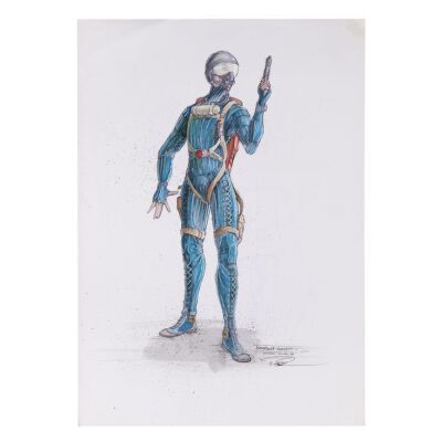 282. Phil Shearer Collection: Hand-Drawn and Coloured Jumpsuit Costume Design ### MISSION: IMPOSSIBLE 2 (2000)