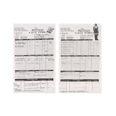 308. Call Sheets ### PULP FICTION (1994)