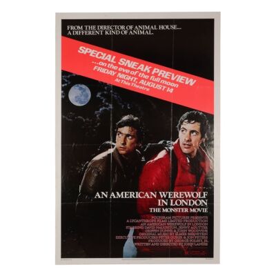 514. US One-Sheet; 69 cm x 104 cm (27" x 41"), Fine+ Folded; Unknown Artist ### AN AMERICAN WEREWOLF IN LONDON (1981)