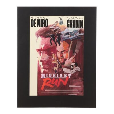 528. The Brian Bysouth Collection: Mike Bell's British Quad Concept Artwork; 49 cm x 65 cm (19.5" x 25.5"), Rendered on illustration board with protective paper layer. ; Brian Bysouth ### MIDNIGHT RUN (1988)