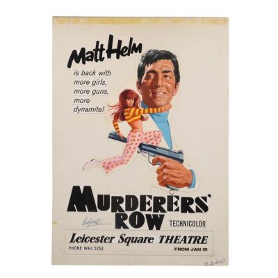 529. The Brian Bysouth Collection: Original Final Poster Artwork; (in mount): 37 x 52 cm (14.5" x 20.5"), Brian Bysouth ### MURDERERS' ROW (1966)