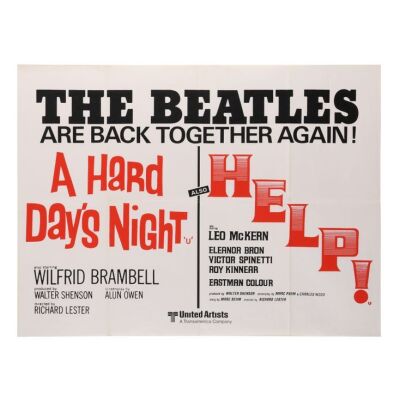 553. Double Bill British Quad; 102 cm x 76 cm (40" x 30"), Very Fine+ Folded; Unknown Artist ### BEATLES, THE